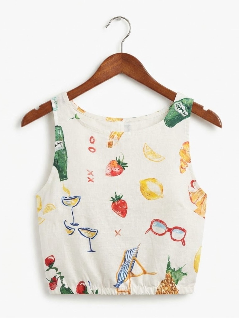 Christian Siriano Crop Top Linen Small NWT Tropical